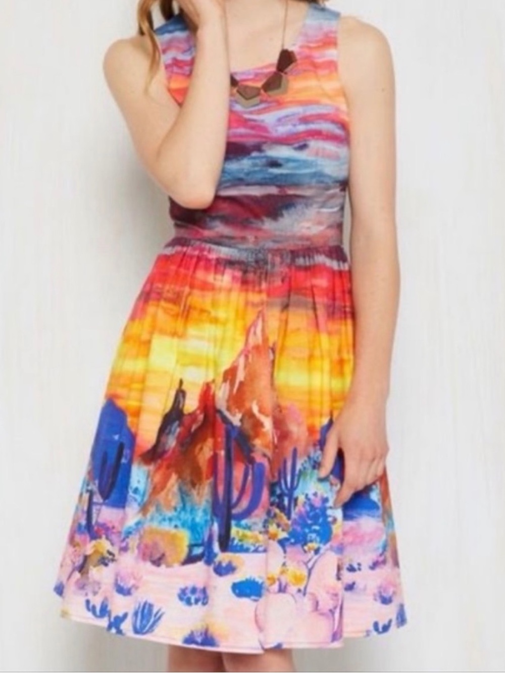 ModCloth Painted Desert Sunset A-line Dress Size 1X